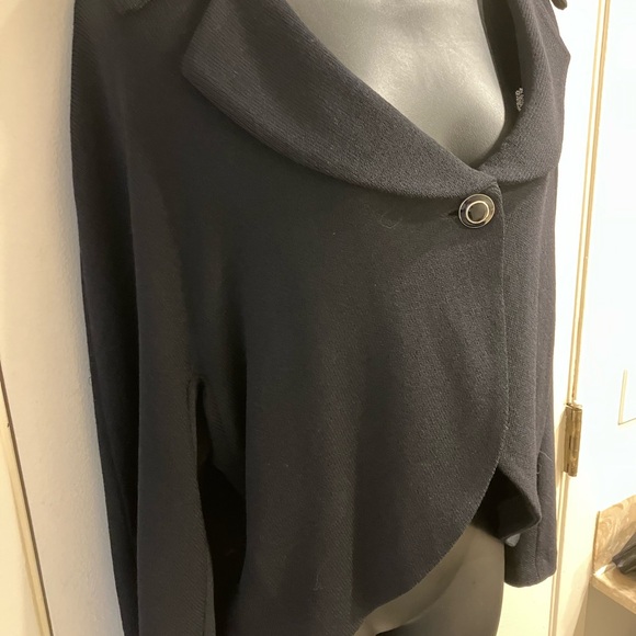 St John Collection One Button Knit Blazer Sweater Black Size 14 - Picture 4 of 13